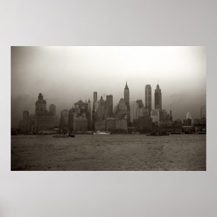  New York City Skyline Photography (1941) Poster