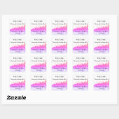 NEW YORK CITY skyline Pink Favors Weddings Square Vierkante Sticker (Vel)