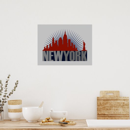 New York City Skyline Poster (Keuken)