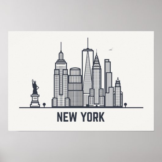 New York City Skyline Poster (Voorkant)
