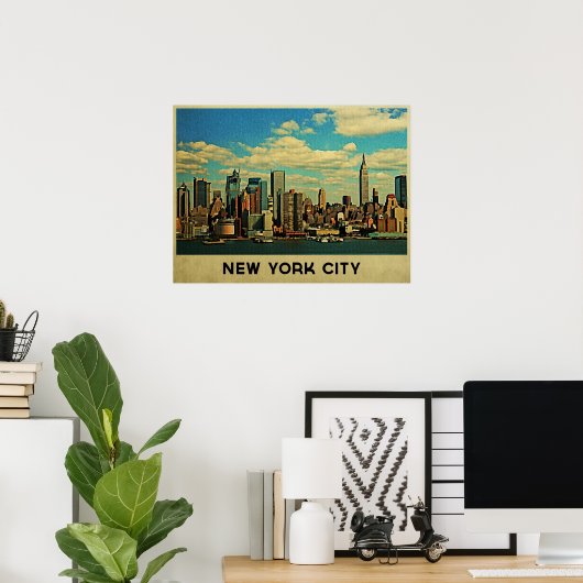 New York City Skyline Poster (Thuiskantoor)