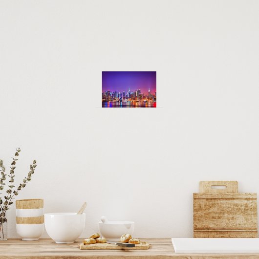 New York City Skyline Poster (kleur) (Keuken)
