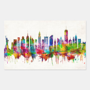 New York City Skyline Rechthoekige Sticker