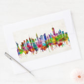 New York City Skyline Rechthoekige Sticker (Envelop)
