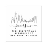 New York City Skyline retour adres stempel (Design)