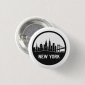 New York City Skyline Ronde Button 3,2 Cm (Voorkant /achterkant)