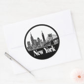 New York City Skyline Ronde Sticker (Envelop)