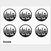 New York City Skyline Ronde Sticker (Vel)