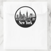 New York City Skyline Ronde Sticker (Tas)