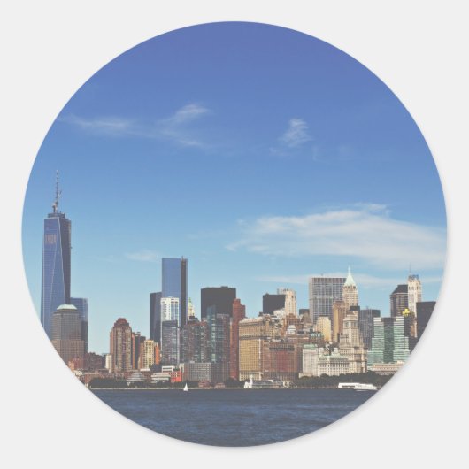 New York City skyline Ronde Sticker (Voorkant)