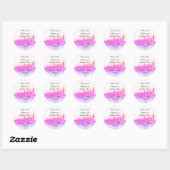 NEW YORK CITY skyline roze Favors Weddings Classic Ronde Sticker (Vel)