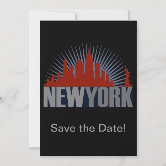 New York City Skyline Save The Date (Voorkant)
