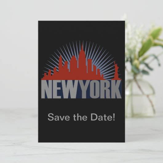 New York City Skyline Save The Date (Staand voorkant)