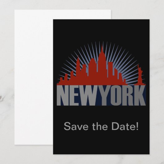 New York City Skyline Save The Date (Voorkant / Achterkant)