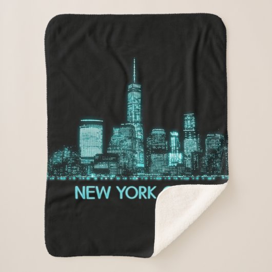 New York City Skyline Sherpa Deken (Voorkant)
