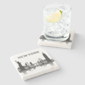 New York City Skyline Silhouette Modern Stenen Onderzetter