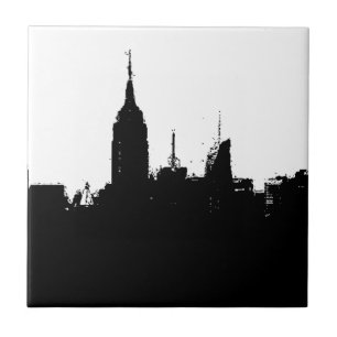 New York City Skyline Silhouette Square Tegel Tegeltje