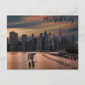 New York City Skyline Sunset Foto Briefkaart (Voorkant)