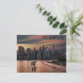 New York City Skyline Sunset Foto Briefkaart (Staand voorkant)