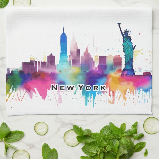 New York City Skyline Theedoek (Gevouwen)