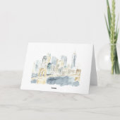 New York City Skyline Trouwfoto Bedankkaart (Achterkant)