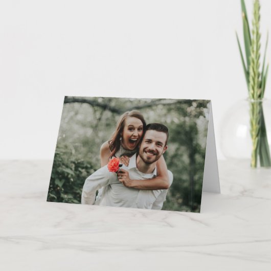 New York City Skyline Trouwfoto Bedankkaart (Voorkant)