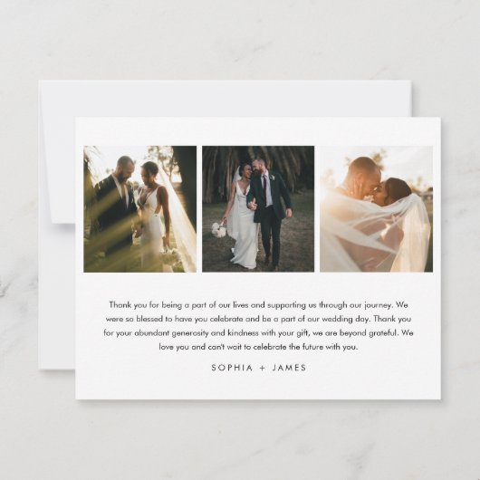 New York City Skyline trouwfoto dank u kaart (Achterkant)