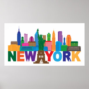 New York City Skyline Typografie Poster