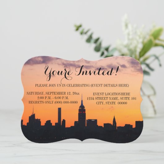 New York City Skyline uitnodigingen (Staand voorkant)