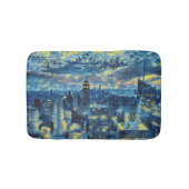 New York City Skyline Van Gogh Sterrennacht Art Badmat (Voorkant)