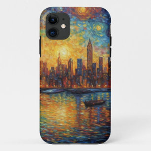 New York City Skyline van Gogh stijl Case-Mate iPhone Case