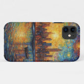 New York City Skyline van Gogh stijl Case-Mate iPhone Case (Achterkant (horizontaal))