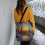 New York City Skyline van Gogh stijl Crossbody Tas<br><div class="desc">de skyline van New York bij nacht geschilderd in de stijl van de beroemde Nederlandse schilder Van Gogh</div>