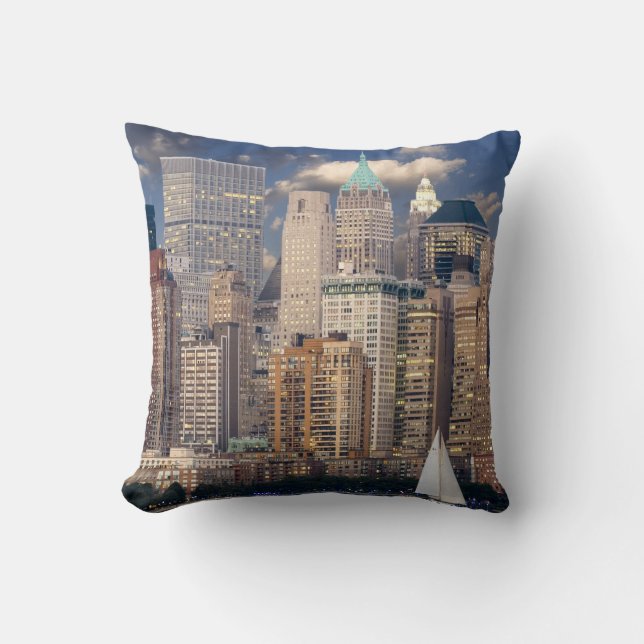 New York City Skyline van Hudson Kussen (Voorkant)