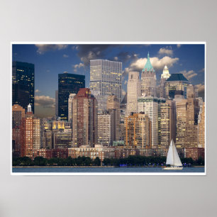 New York City Skyline van Hudson Poster