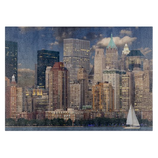 New York City Skyline van Hudson Snijplank (Voorkant)