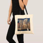 New York City Skyline van Hudson Tote Bag (Voorkant (product))