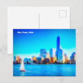 New York City Skyline, Verenigde Staten Briefkaart (Voorkant / Achterkant)