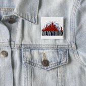 New York City Skyline Vierkante Button 5,1 Cm (In situ)