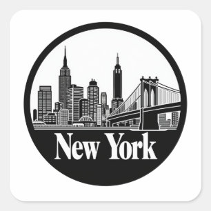 New York City Skyline Vierkante Sticker