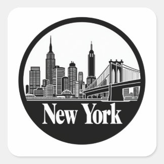 New York City Skyline Vierkante Sticker