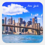 New York City skyline Vierkante Sticker (Voorkant)
