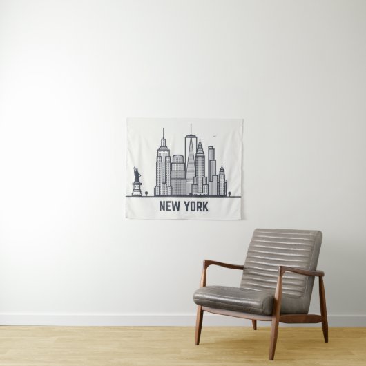 New York City Skyline Wandkleed (In Situ (horizontaal))