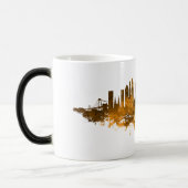New York City Skyline Waterverf in oranje Magische Mok (Links)
