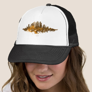 New York City Skyline Waterverf in oranje Trucker Pet