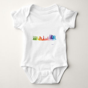NEW YORK CITY skyline waterverf kleurrijk schattig Romper