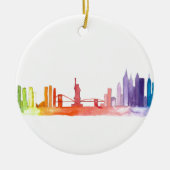 NEW YORK CITY skyline waterverf Manhattan modern Keramisch Ornament (Voorkant)