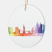 NEW YORK CITY skyline waterverf Manhattan modern Keramisch Ornament (Links)