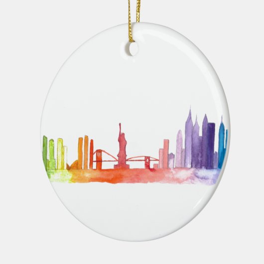 NEW YORK CITY skyline waterverf Manhattan modern Keramisch Ornament (Links)