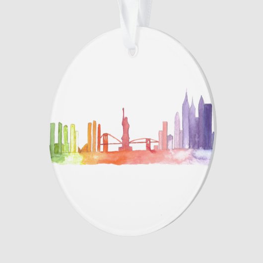 NEW YORK CITY skyline Waterverf NYC Manhattan Ornament (voorkant)